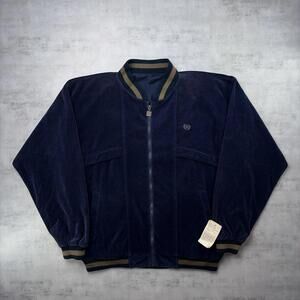 Vintage 90’s Navy Givenchy Deadstock Silk Velour Jacket